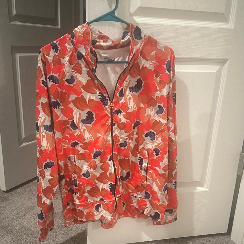 Aerie Red and Cream Floral Jacket